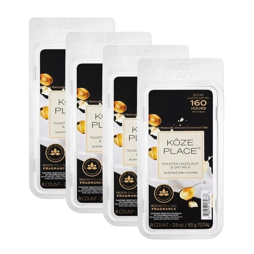 NEW LOT OF 4 PACKS!! Koze Place Toasted Hazelnut & Oat Milk Scented Wax Rounds